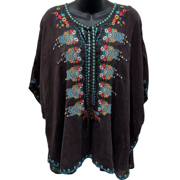 Johnny Was Embroidered Bohemian Poncho - Picture 1 of 7